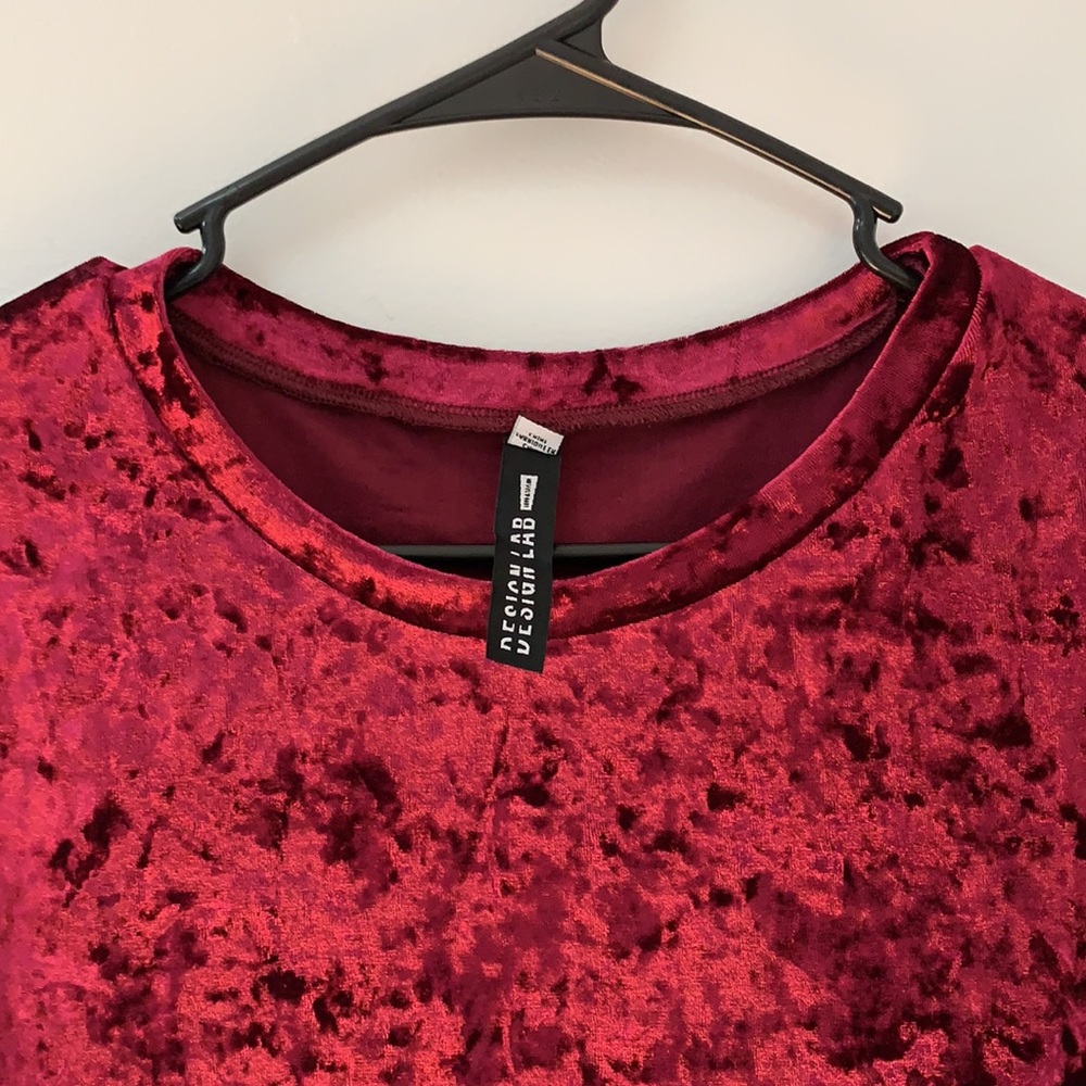 Design Lab Velvet Red HighLow T-shirt - Picture 5 of 9
